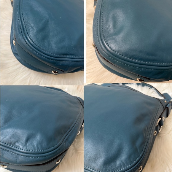 Coach Teal Leather Shoulder Bag# F14706 - Picture 11 of 12